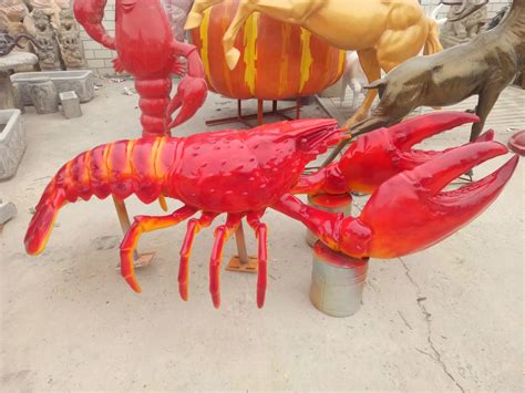 大龙虾雕塑 龙虾不锈钢雕塑